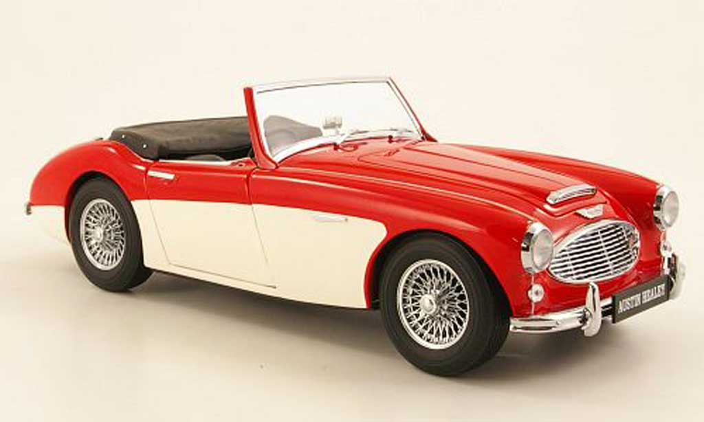 Austin Healey 3000 1/18 Kyosho MK1 rood/wit 1959 modelauto