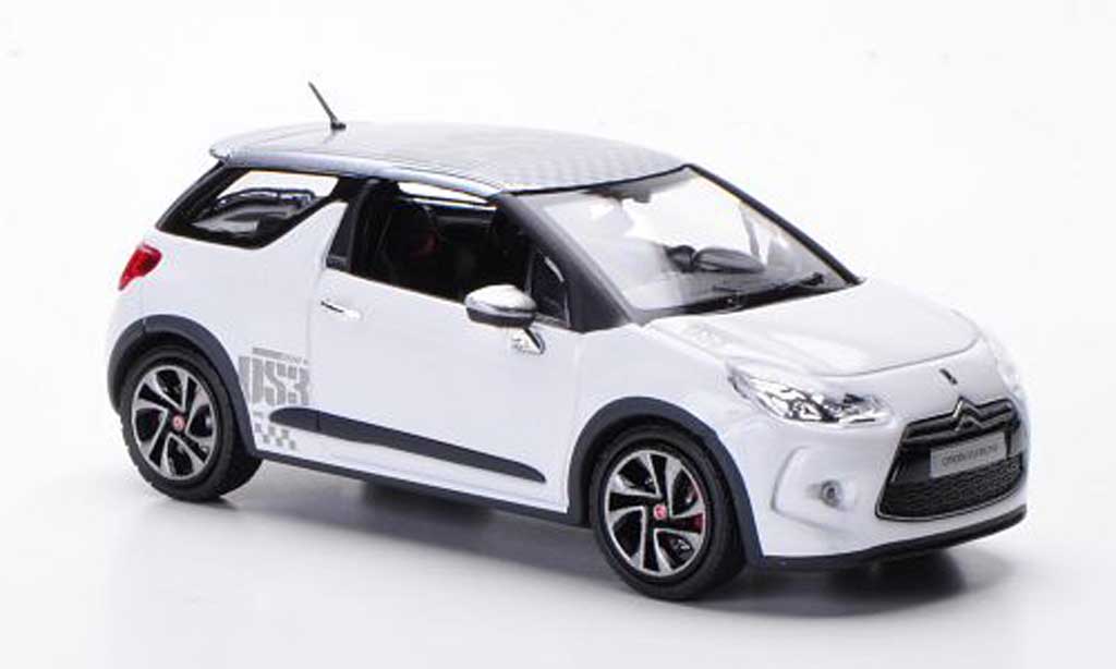 DS Automobiles DS3 Racing 1/43 Norev Racing Racing wit/grijs 2010 modelauto