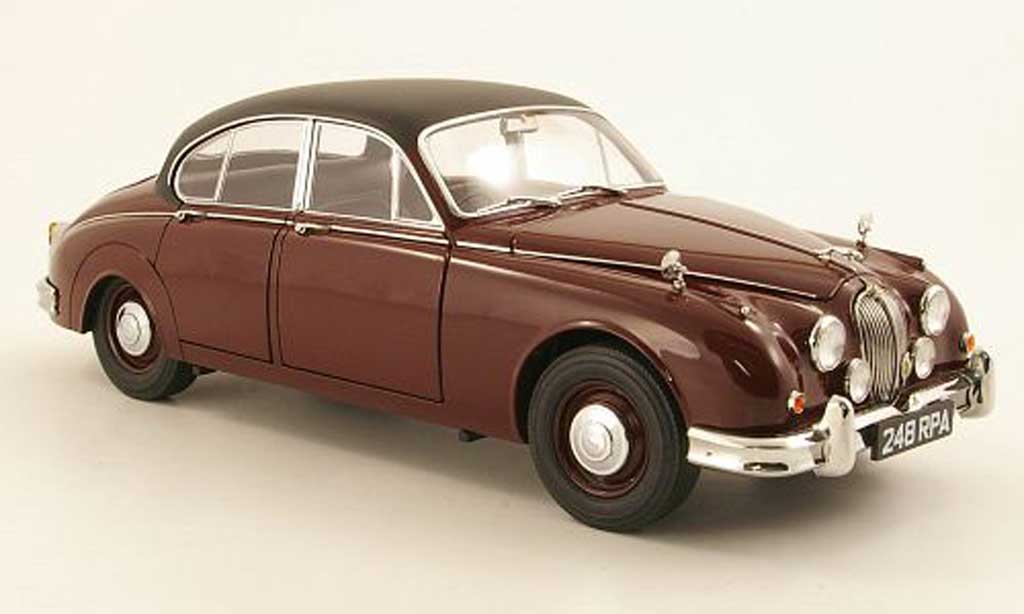 Jaguar MK 2 1/18 Model Icons 2 Inspector Morse rood/zwart RHD modelauto