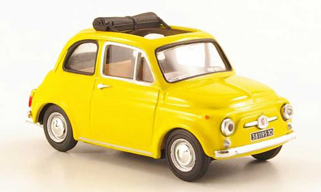 Fiat 500 1/43 Vitesse F geel offenes Rolldach 1965 modelauto