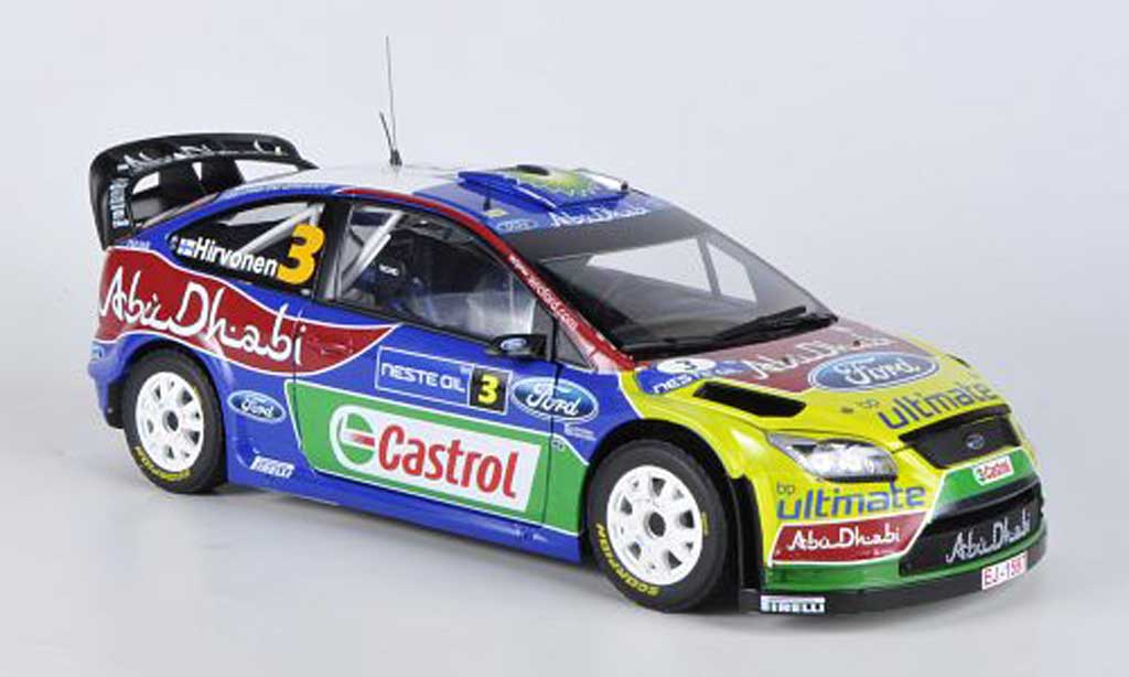 Ford Focus RS WRC 1/18 Sun Star RS WRC 09 No.3 Abu Dhabi/BP Rally Finnland 2009 M.Hirvonen/J.Lehtinen modelauto