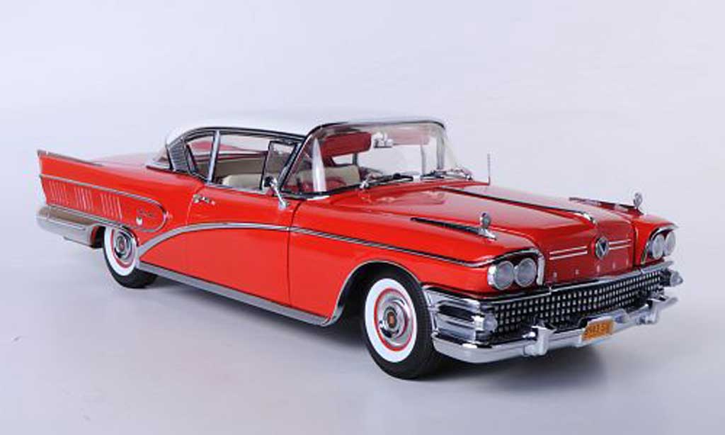 Buick Limited 1/18 Sun Star Hardtop Coupe rood/wit 1958 modelauto