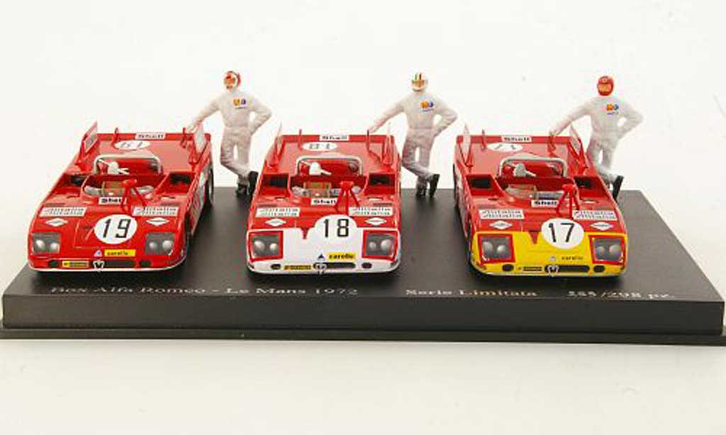 Alfa Romeo 33.3 1/43 M4 3er-Set TT: No.17 Elford + No.18 Vaccarella + No.19 Stommelen 24h Le Mans modelauto