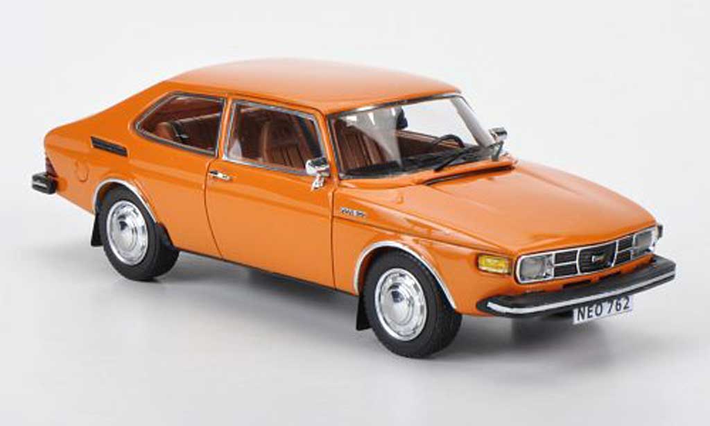 Saab 99 1/43 Neo GL oranje 1975 modelauto