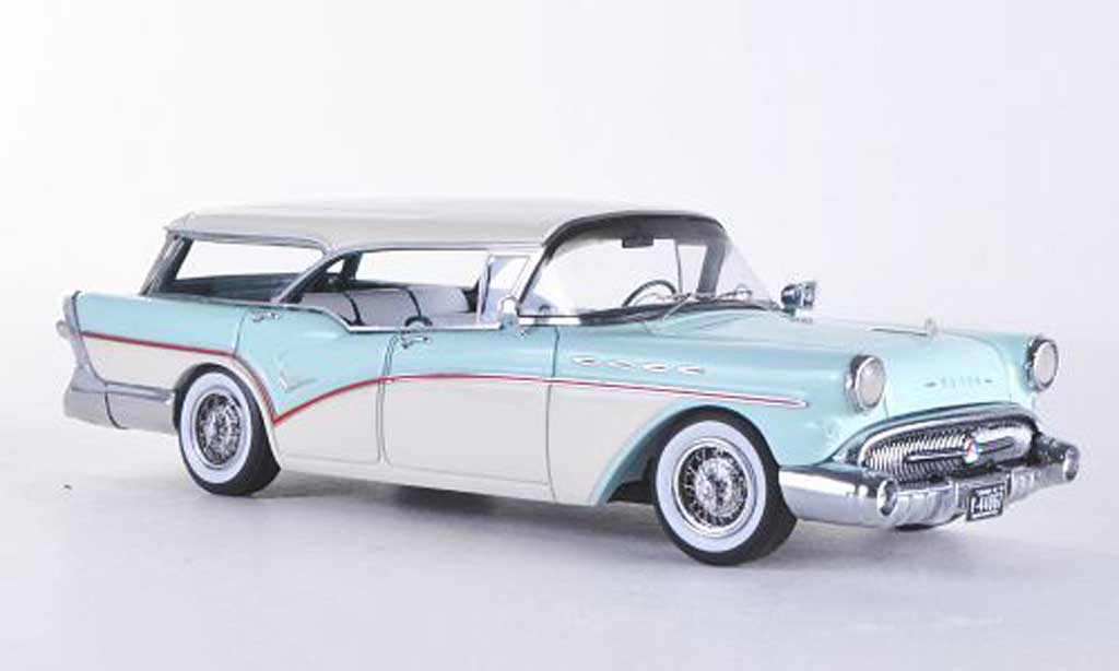 Buick Century 1/43 Neo Caballero Estate wit/blauw 1957 modelauto