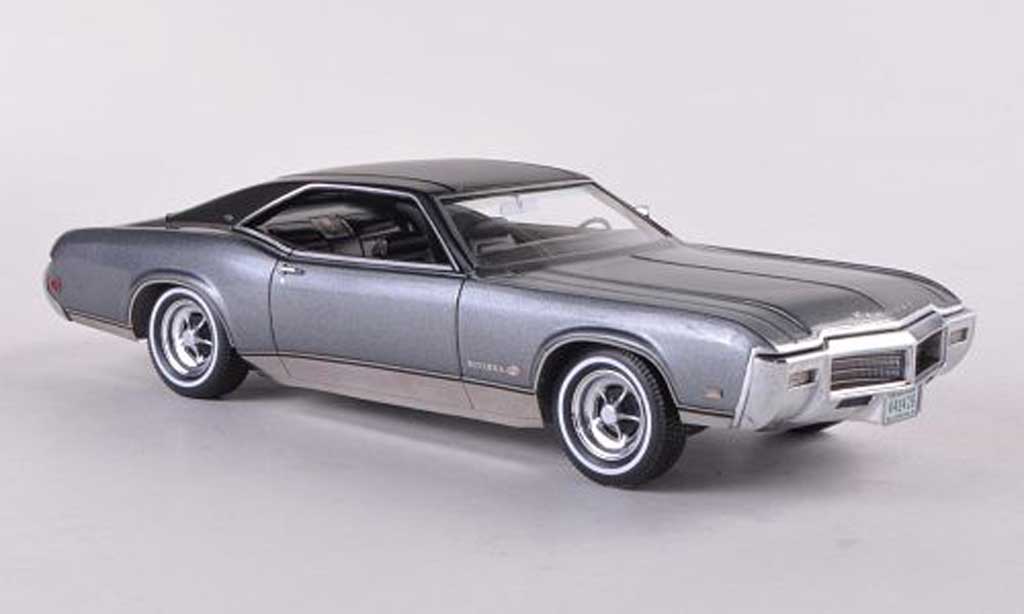 Buick Riviera 1969 1/43 Neo 1969 GS grijs/matt zwart modelauto