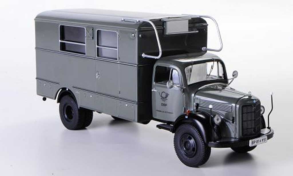 Mercedes L3500 1/43 Premium ClassiXXs Fenster-Koffer Fernmeldenotdienst grijs modelauto