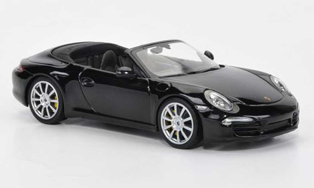Porsche 991 S 1/43 Minichamps Carrera S Cabriolet zwart 2012 modelauto