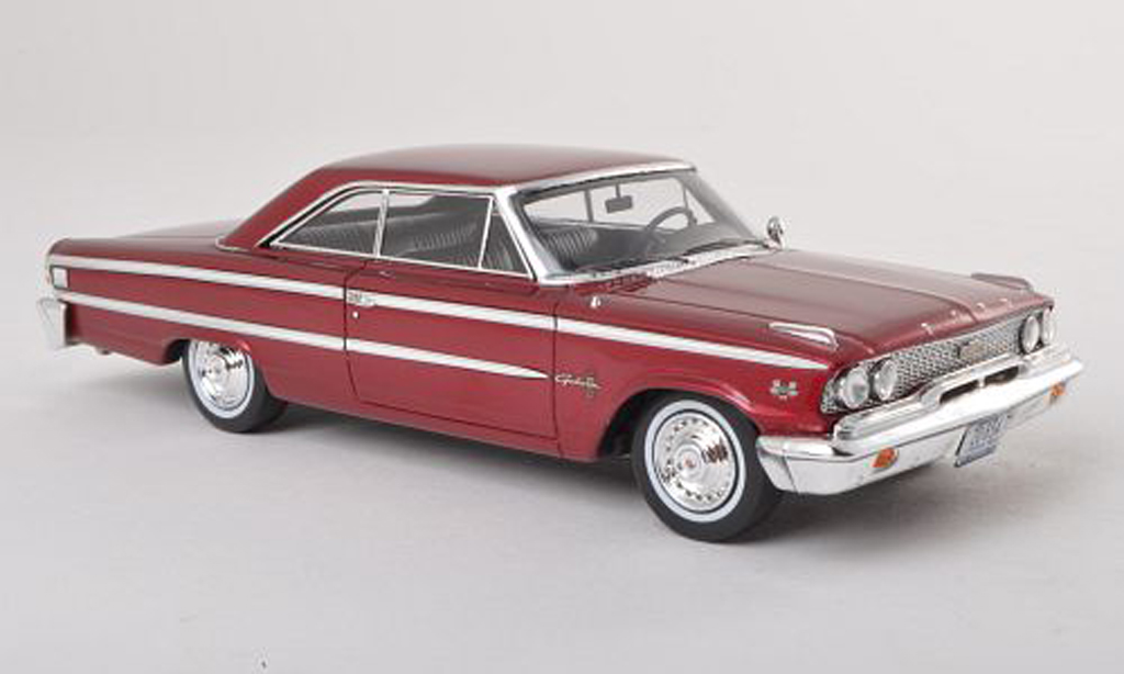 Ford Galaxy 1/43 Spark 500 zwart-rood 1963 modelauto