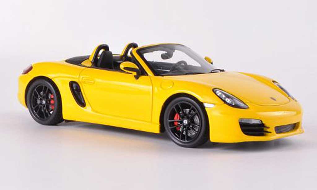 Porsche Boxster 1/43 Spark S (981) geel 2012 modelauto