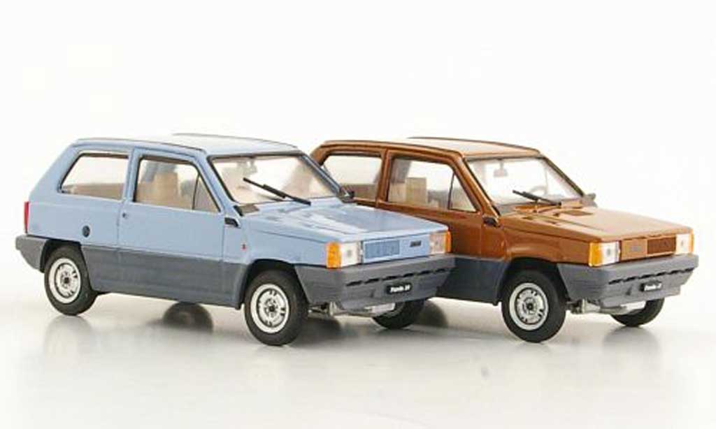 Fiat Panda 1/43 Brumm 2er-Set: 30 blauw und 45 bruin 1980 modelauto