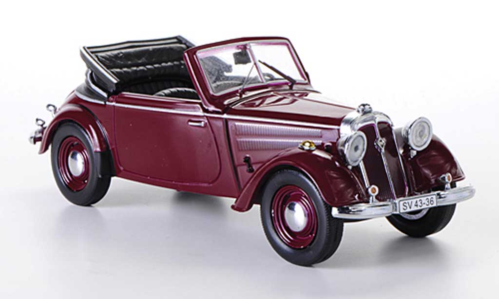 IFA F8 1/43 IST Models Cabriolet rood 1955 modelauto