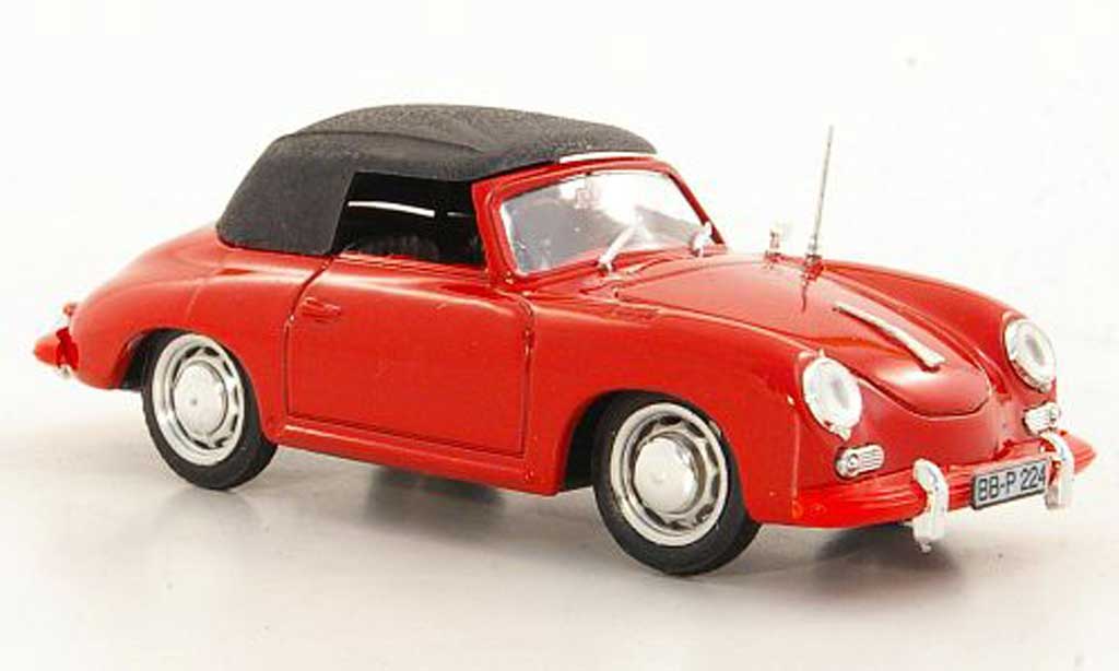Porsche 356 1963 1/43 Brumm 1963 C Cabriolet rood modelauto