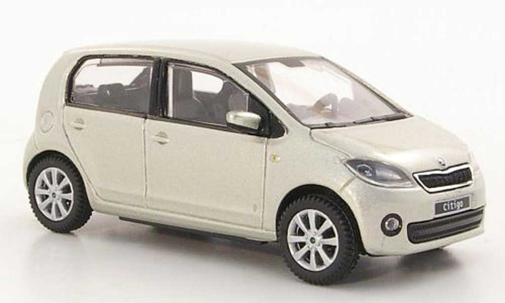 Skoda Citigo 1/43 Abrex grijs beige 5-portes 2012 modelauto