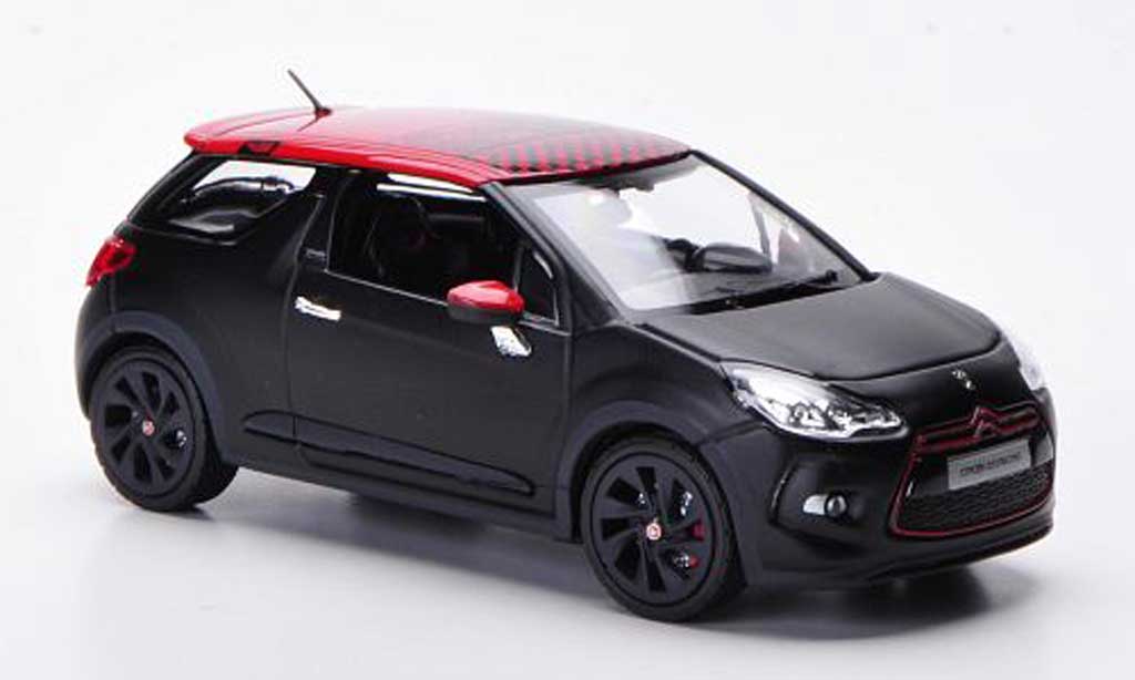 DS Automobiles DS3 Racing 1/43 Norev Racing Racing matt zwart/rood 2012 modelauto