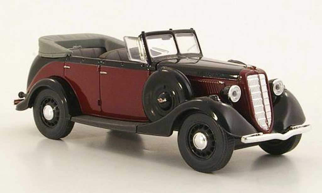 Gaz M1 Phaeton 1/43 Nash Avtoprom Phaeton rood/zwart geoffnetes Verdeck modelauto