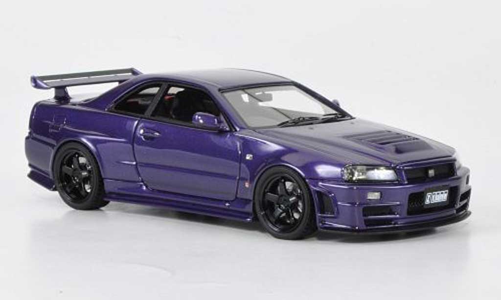 Nissan Skyline R34 1/43 HPI R34 GT-R Nismo Z-Tune lila modelauto