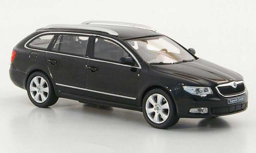 Skoda Superb 2009 1/43 Abrex 2009 Combi zwart modelauto