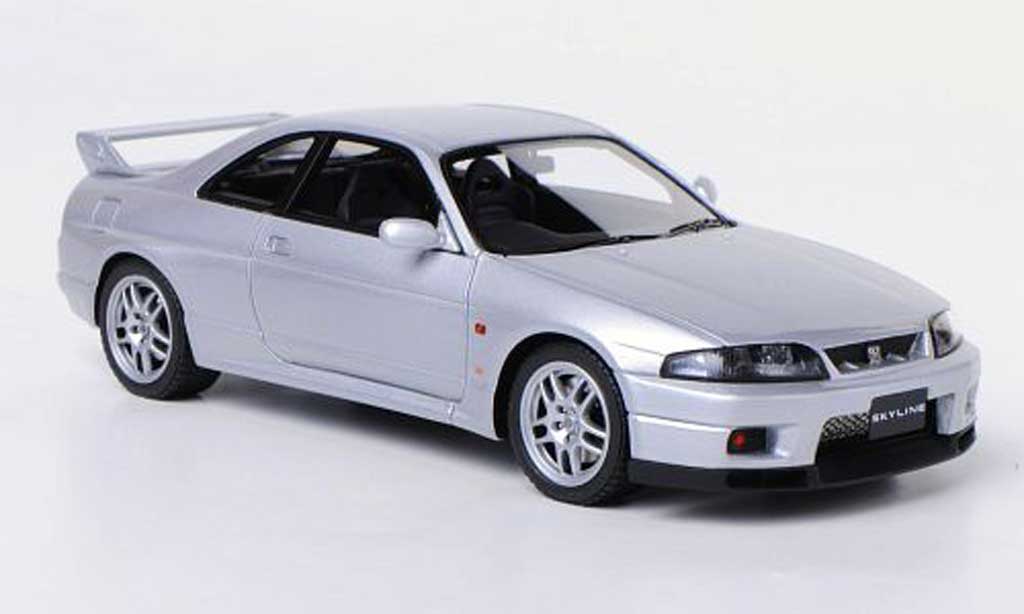 Nissan Skyline R33 1/43 HPI R33 GT-R V-Spec (R33) grijs RHD 1995 modelauto