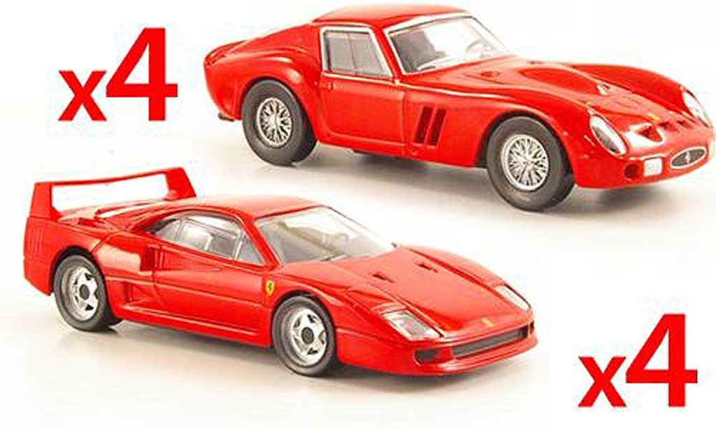 Ferrari 250 1/43 Hot Wheels -Set 4 x F40 rood und 4 x GTO rood modelauto