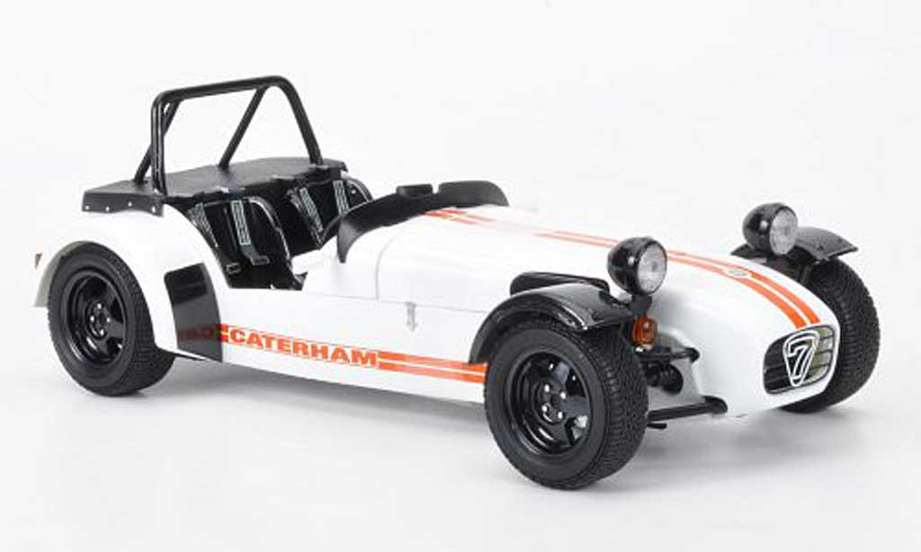 Caterham Super Seven 1/18 Kyosho JPE wit avec oranjenem Streifen modelauto