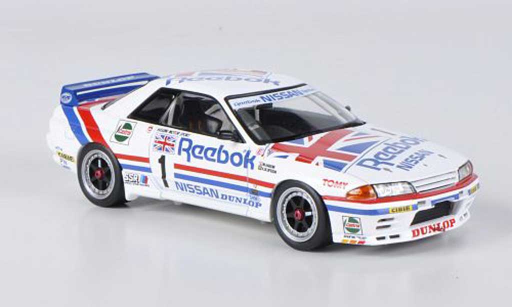 Nissan Skyline R32 1/43 HPI R32 GT-R No.1 Reebok M.Hasemi / A.Olofsson JTC West Japan 1990 modelauto