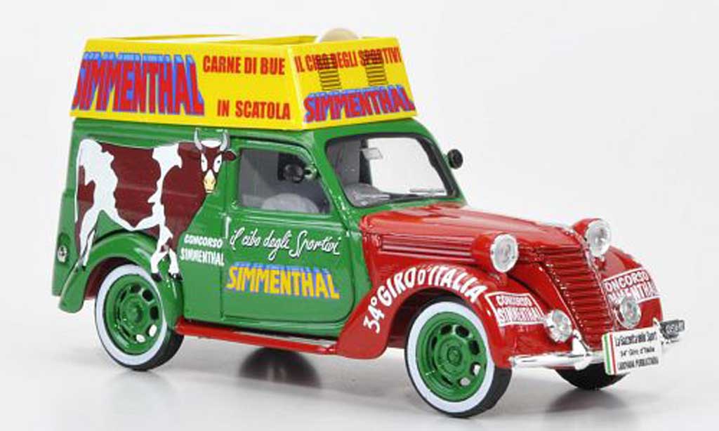 Fiat 1100 1/43 Brumm E Furgone Dosenfleisch Simmenthal KUH Giro Italia 1951 modelauto