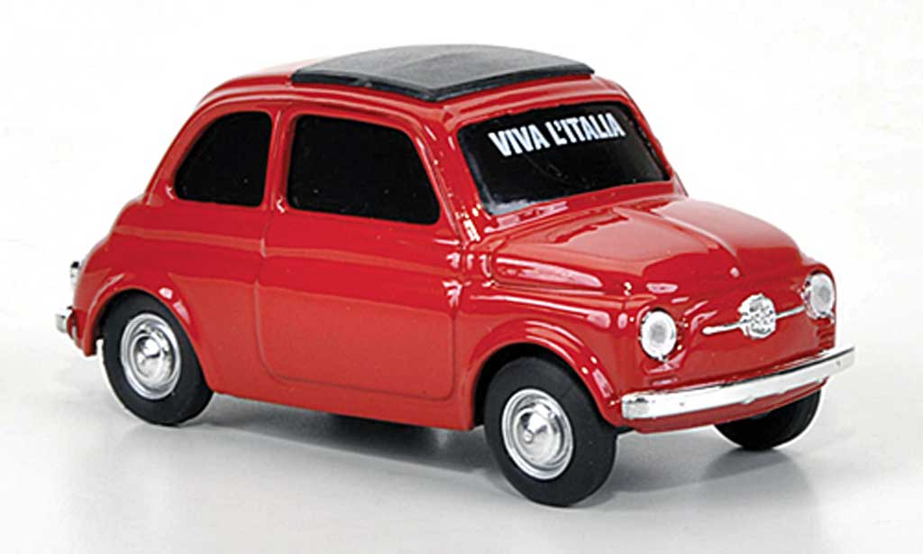 Fiat 500 1/43 Brumm VIVA Italia rood 1960 modelauto