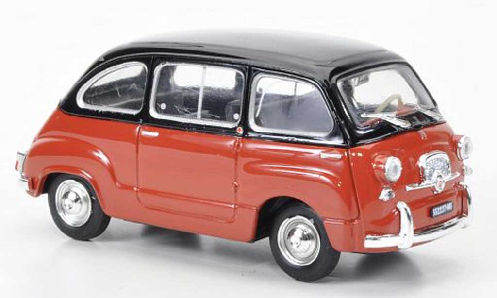 Fiat 600 1/43 Brumm D Multipla oranje/zwart 1960 modelauto