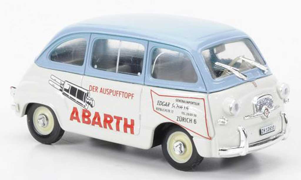 Fiat 600 1/43 Brumm D Multipla Abarth blauw/wit Der Auspufftopf 1960 modelauto