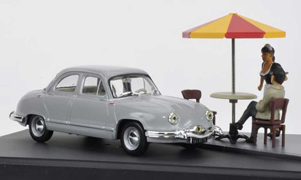 Panhard Dyna Z 1954 1/43 Hachette Z 1954 grijs Mini Diorama avec Figuren modelauto
