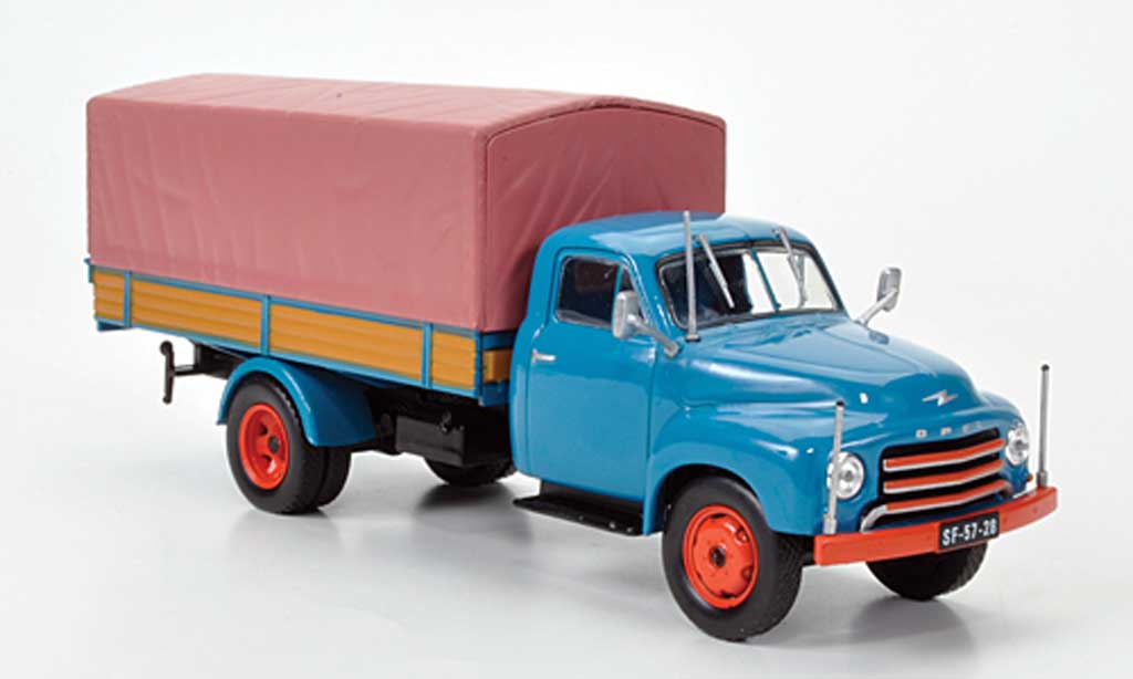 Opel Blitz 1/43 Hachette 175 Tonner-LKW blauw (ohne Magazin) 1952 modelauto