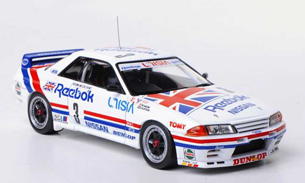 Nissan Skyline R32 1/43 HPI R32 GT-R (R32) No.3 Reebok Hasemi Motor Sport M.Hasemi / A.Olofsson JTC Tukuba 1991 modelauto