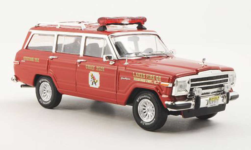 Jeep Wagoneer 1/43 Premium X Lakes Fire rood 1989 modelauto