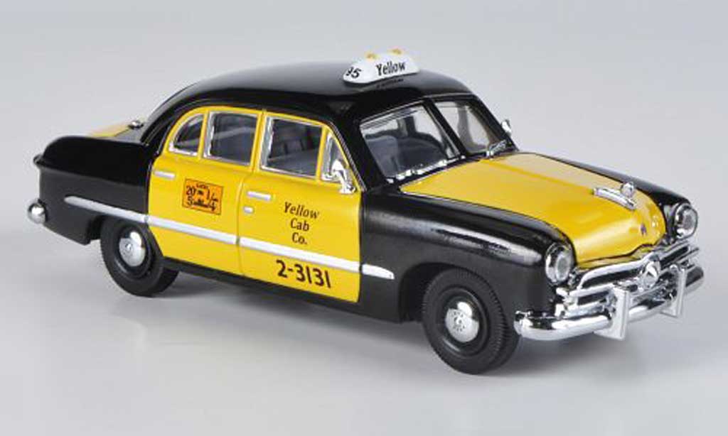 Ford Custom 1949 1/43 American Heritage Models 1949 4-portes Sedan Yellow Cab Co. zwart/geel Taxi modelauto