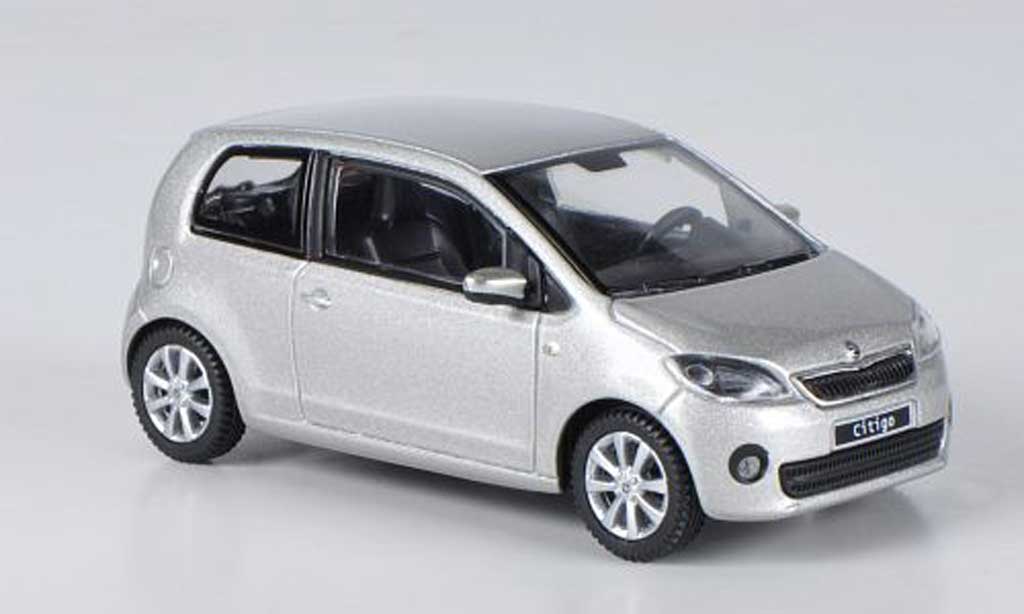Skoda Citigo 1/43 Abrex grijs Leaf 3-portes 2012 modelauto