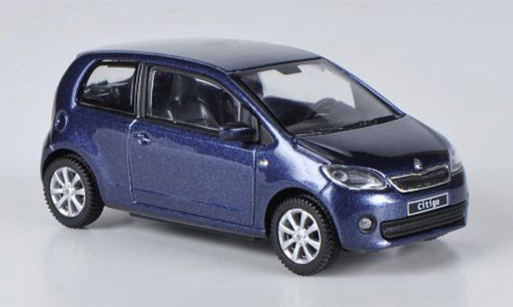 Skoda Citigo 1/43 Abrex blauw 3-portes 2012 modelauto