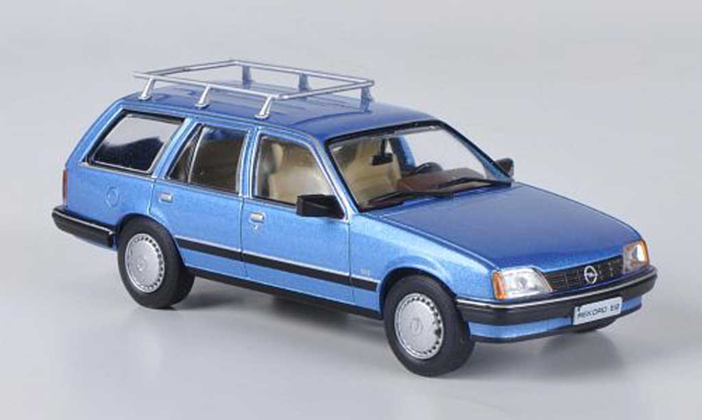 Opel Rekord 1/43 Hachette E2 Caravan blauw (ohne Magazin) 1982 modelauto