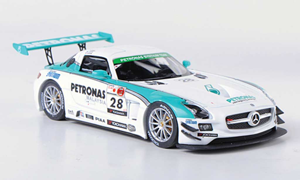 Mercedes SLS 1/43 Ebbro AMG GT3 No.28 Petronas Syntium M.Moh / T.Kataoka / J.Lester / R.Ritchie 12h Merdeka 2011 modelauto