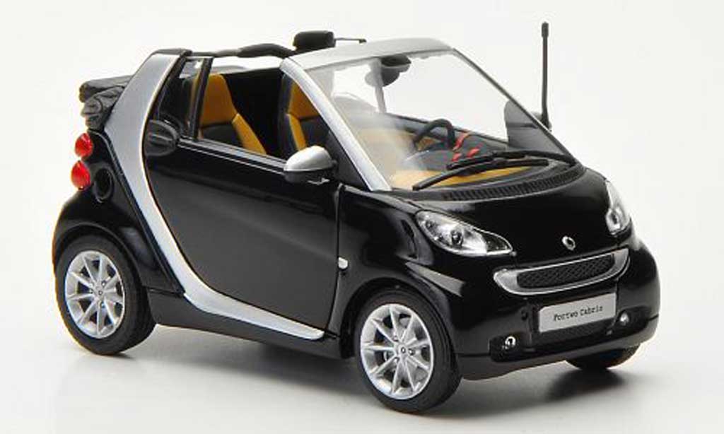Smart ForTwo 1/43 Minichamps Cabrio zwart/grijs 2010 modelauto