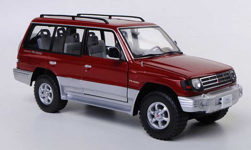 Mitsubishi Pajero 1/18 Sun Star 24V V6 3500 rood/grijs 1998 modelauto
