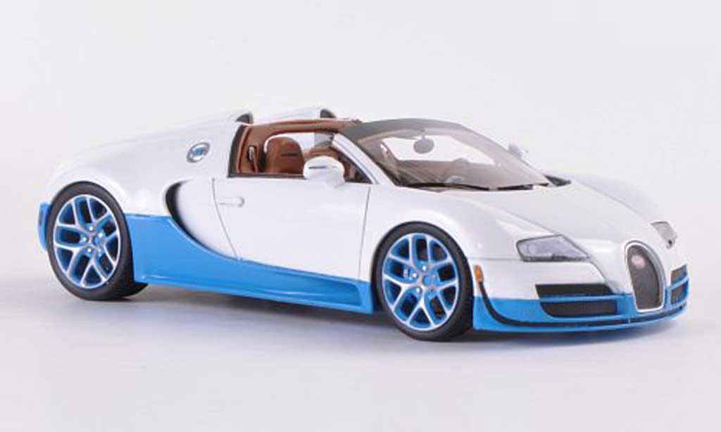 Bugatti Veyron Grand Sport 1/43 Look Smart Grand Sport 16.4 wit/blauw Paris Motorshow 2012 modelauto