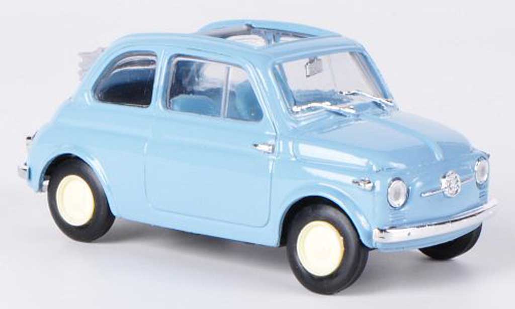 Fiat 500 1/43 Brumm Nuova Economica blauw Faltdach geoffnet 1957 modelauto