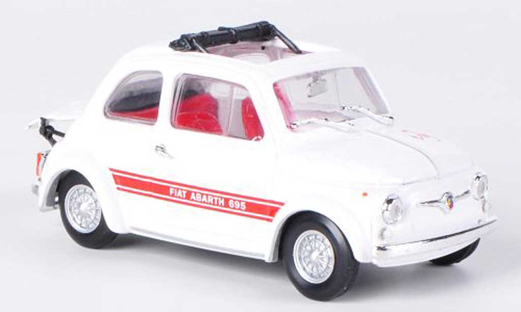 Fiat 695 1/43 Brumm Abarth SS Assetto Corse wit/rood offenes Faltdach 1968 modelauto
