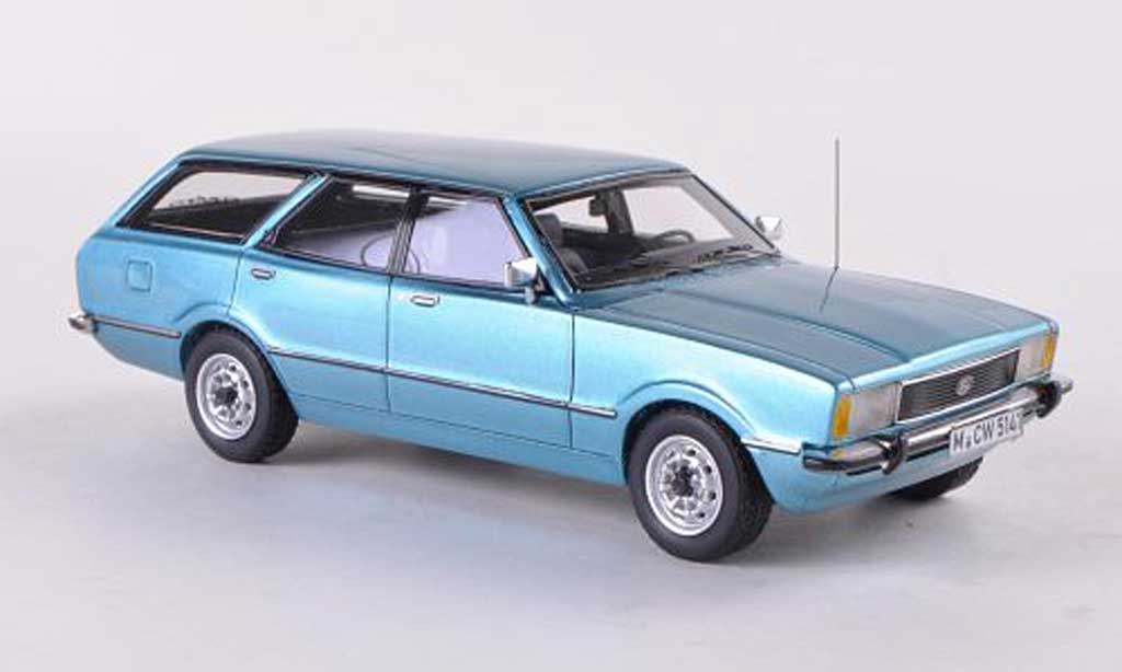 Ford Taunus 1/43 Neo TC2 Turnier GL blauw limitierte Auflage 300 Stuck 1976 modelauto