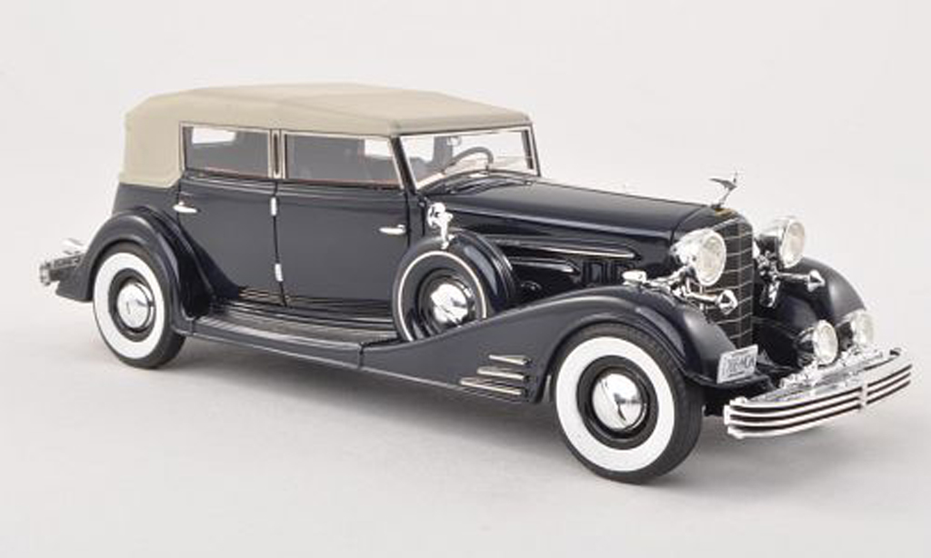 Cadillac Fleetwood 1/43 Neo Allweather Pheaton zwart-blauw limitee edition 300 piece 1933 modelauto