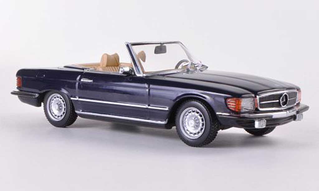 Mercedes 350 SL 1/43 Minichamps SL (R107) blauw 1971 modelauto