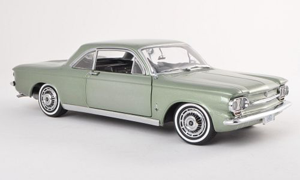 Chevrolet Corvair 1/18 Sun Star Coupe grijs-groen 1963 modelauto