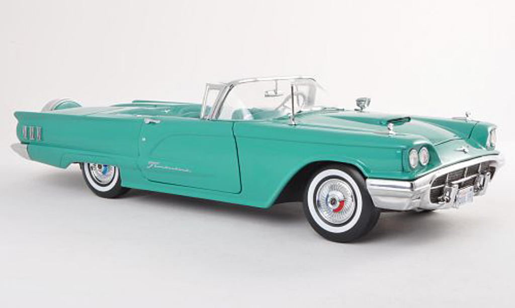 Ford Thunderbird 1960 1/18 Sun Star 1960 Cabriolet zwart-turquoise modelauto
