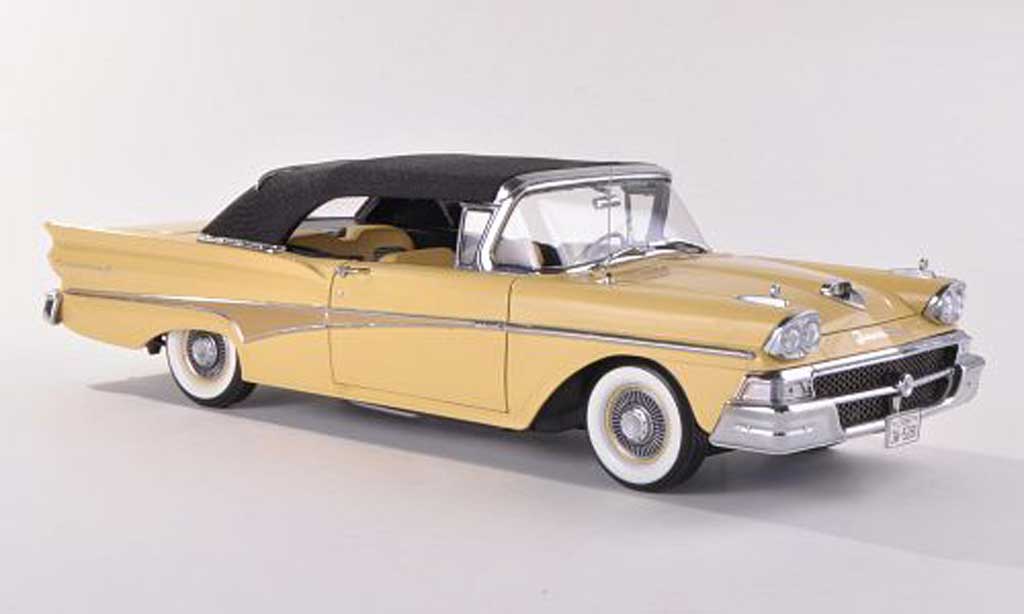Ford Fairlane 1958 1/18 Sun Star 1958 Cabriolet geel Verdeck geschlossen 1958 modelauto